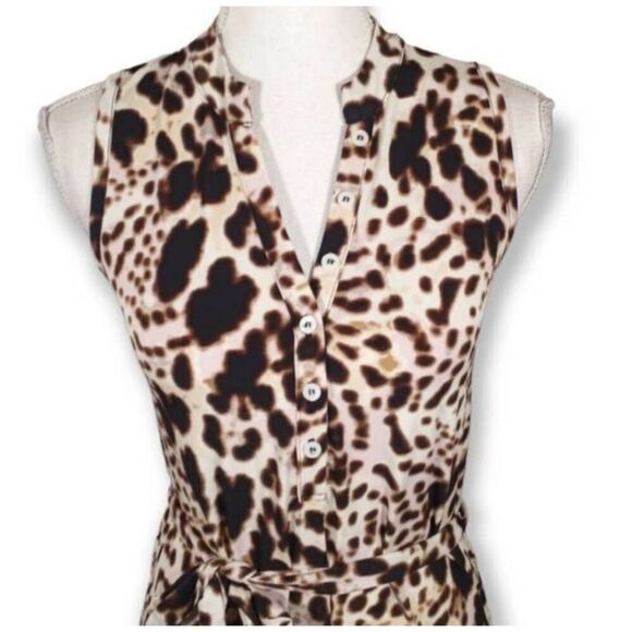 LEVEL EIGHT BROWN, CREAM, & BLACK LEOPARD PRINT  DRESS SZ.S EUC.  GORGEOUS DRESS - Picture 2 of 5